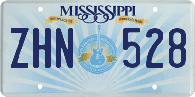 MS license plate ZHN528