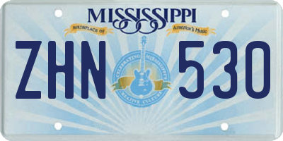 MS license plate ZHN530
