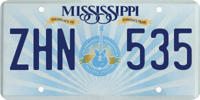 MS license plate ZHN535