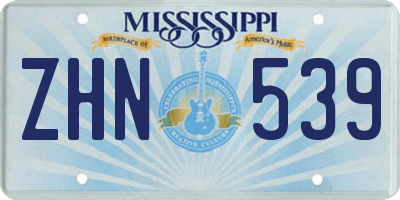 MS license plate ZHN539
