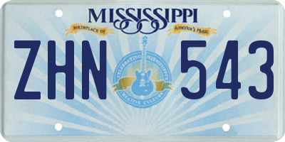 MS license plate ZHN543