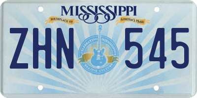 MS license plate ZHN545