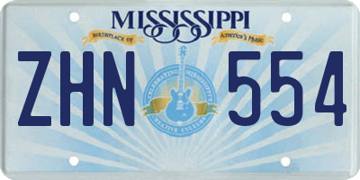 MS license plate ZHN554