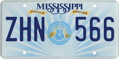 MS license plate ZHN566