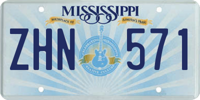 MS license plate ZHN571