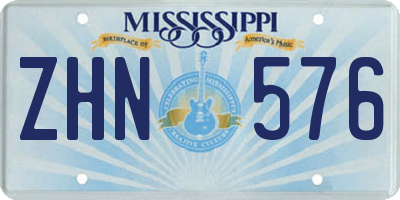 MS license plate ZHN576