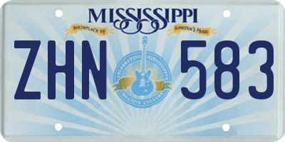 MS license plate ZHN583