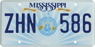 MS license plate ZHN586