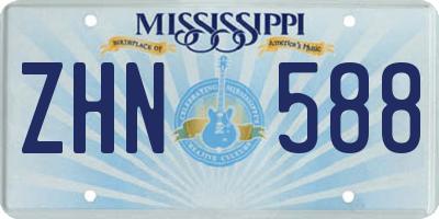 MS license plate ZHN588