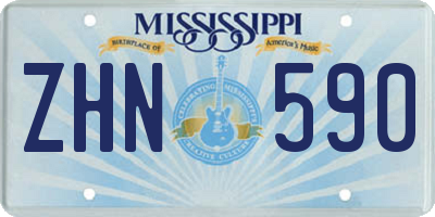MS license plate ZHN590