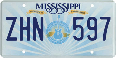 MS license plate ZHN597