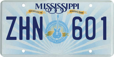 MS license plate ZHN601