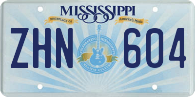 MS license plate ZHN604