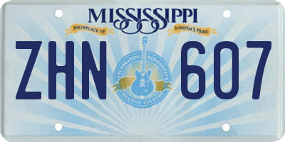 MS license plate ZHN607