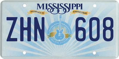 MS license plate ZHN608
