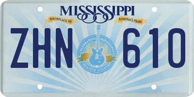 MS license plate ZHN610
