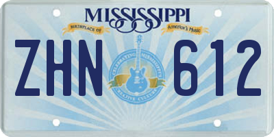 MS license plate ZHN612