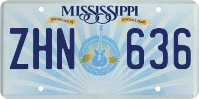 MS license plate ZHN636