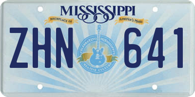 MS license plate ZHN641