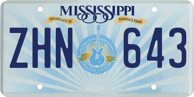MS license plate ZHN643