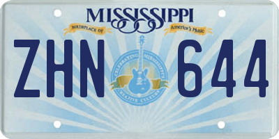 MS license plate ZHN644