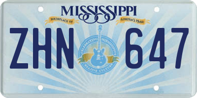 MS license plate ZHN647