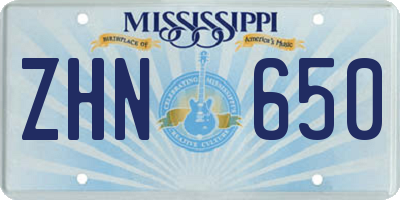 MS license plate ZHN650