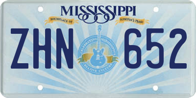 MS license plate ZHN652