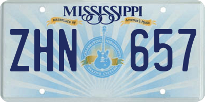 MS license plate ZHN657