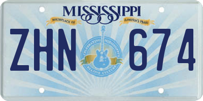 MS license plate ZHN674
