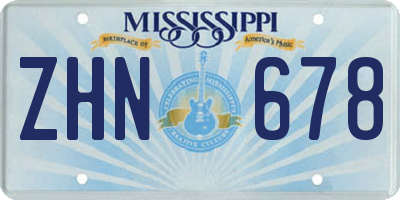 MS license plate ZHN678