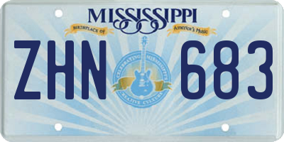 MS license plate ZHN683