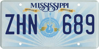MS license plate ZHN689