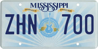 MS license plate ZHN700