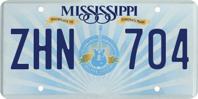 MS license plate ZHN704