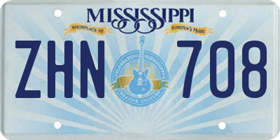 MS license plate ZHN708