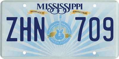 MS license plate ZHN709