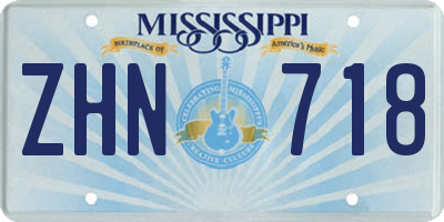 MS license plate ZHN718