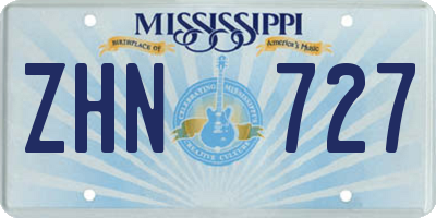 MS license plate ZHN727