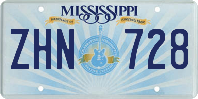 MS license plate ZHN728