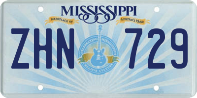 MS license plate ZHN729