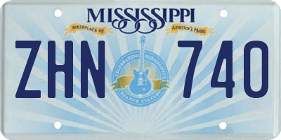 MS license plate ZHN740