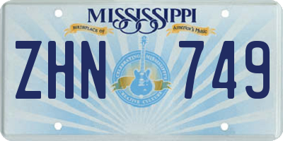 MS license plate ZHN749