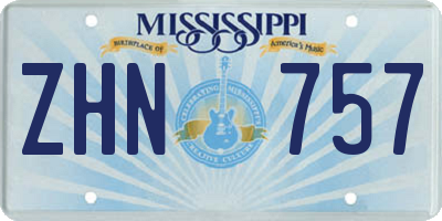 MS license plate ZHN757