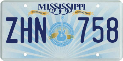 MS license plate ZHN758