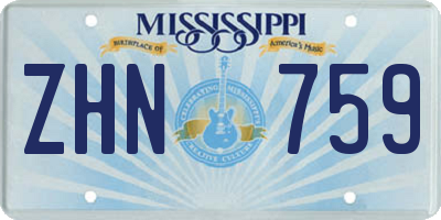 MS license plate ZHN759