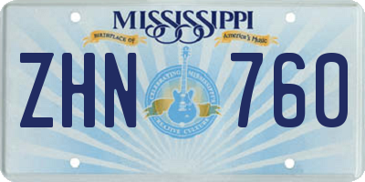 MS license plate ZHN760