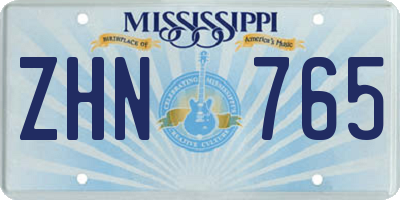 MS license plate ZHN765