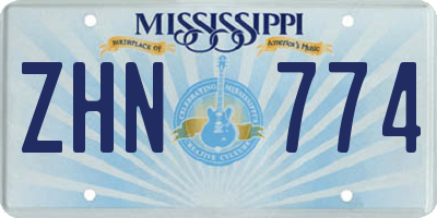 MS license plate ZHN774