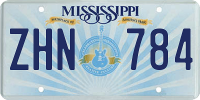 MS license plate ZHN784